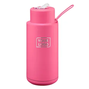 Personalizzato 34oz 1000ml in acciaio inox a doppia parete isolato vuoto Sport palestra termica aqua flask tumbler frank green water bottle