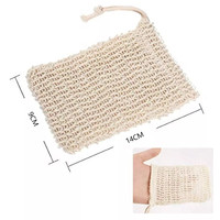 Sac en filet à cordon 100% écologique en coton naturel, jute, chanvre, bambou, sisal, pour économiseur de savon de bain et exfoliant, vente en gros