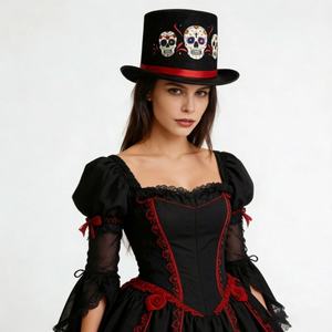 Sombrero <span class=keywords><strong>de</strong></span> Copa con Calavera <span class=keywords><strong>de</strong></span> Azúcar Luminosa LED para el Día <span class=keywords><strong>de</strong></span> los <span class=keywords><strong>Muertos</strong></span>, Sombrero Brillante para Fiesta <span class=keywords><strong>de</strong></span> Halloween - Product Image 6