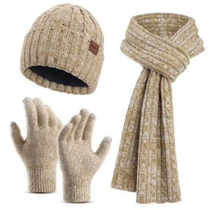 2025 nuovo arrivo uomo <span class=keywords><strong>donna</strong></span> spiaggia all'aperto acrilico tre pezzi cappello <span class=keywords><strong>e</strong></span> <span class=keywords><strong>guanti</strong></span> Set tinta unita cappello lavorato a maglia per l'inverno caldo - Product Image 6