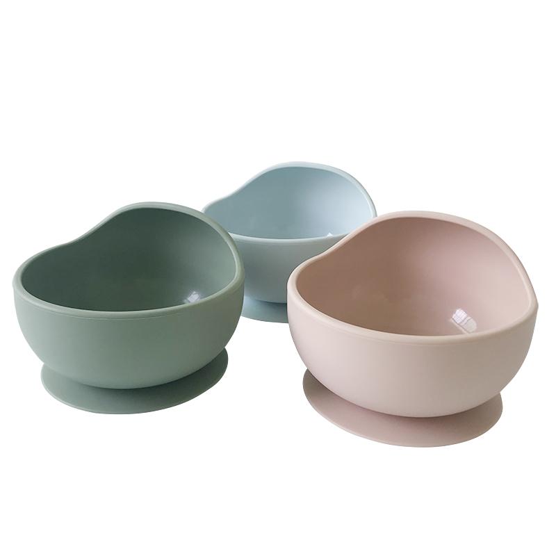 Ensemble matériel de cuillère de cuvette de bébé de silicium de vaisselle d'aliment pour bébé de silicone de catégorie comestible 4