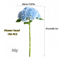 Bunga Hydrangea Latex Sentuhan Realistis Buatan, Ukuran Besar, untuk Dekorasi Pesta, Hotel, Pernikahan, Centerpiece Meja, dan Natal
