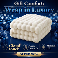 Couverture de luxe double face en fausse fourrure de lapin 3D sculptée, écologique, portable, ultra douce au toucher nuage, chaude pour l'hiver