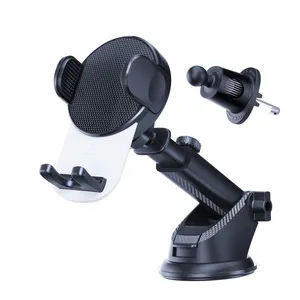 BSCI Car Mobile Phone Holder Dashboard Mount Suction Cup Air Mount Cell Phone Clip 3-in-1 Dashboard Car Holder Phone Bracket