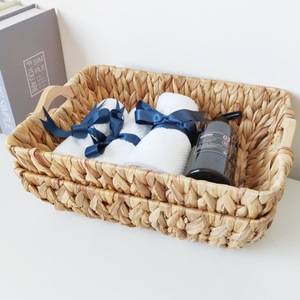 Cesta de almacenamiento tejida a mano, rectangular, de ratán natural, para organización del hogar, para baño, cocina, sala de estar - Product Image 4