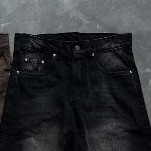 Affliction Hommes Casual Summer Streetwear Acid Wash Denim Shorts Respirant Raw Hem avec Logo Faux Old Style - Product Image 2