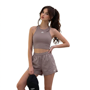 Custom Logo Womens Athletic 2 Piece <b>Crop</b> <b>Top</b> Shorts <b>Set</b> Low MOQ Commercial Grade Breathable Summer Loungewear <b>Set</b> Manufacturer - Product Image 5