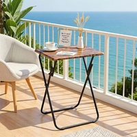 Table d'appoint pliante pas chère, portable, petite, pour intérieur, extérieur, balcon, chambre, patio, table à café pliable