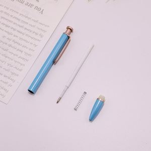 6 Colors Glossy Click <b>Ballpoint</b> <b>Pen</b> With Hollow Rose Gold Clip, Pastel Color Retractable Advertising Signature <b>Pen</b> Custom Logo - Product Image 6