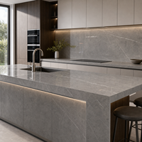 Dalles de sol et de cuisine grand format en pierre frittée brillante moderne CY Brand 3200x1600mm, épaisseur 12mm, garantie 5 ans