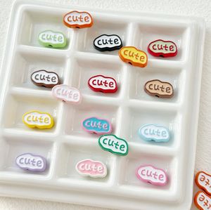 2025 coloré lettre "mignon" signe perles en alliage laqué pour bricolage téléphone portable chaîne porte-clés collier accessoire matériaux fabriqués à la main - Product Image 4