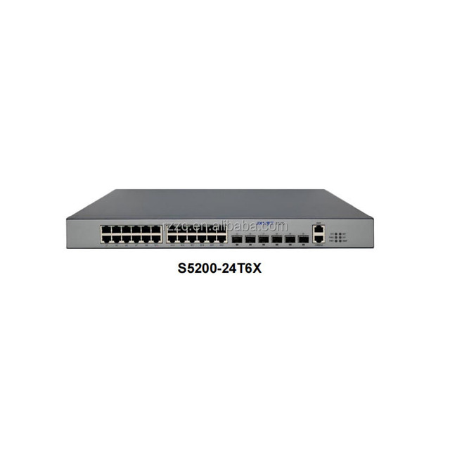 S5200-24T6X Ethernet Access Switch 24 10/100/1000BASE-T Adaptive Ports 6 10GE SFP+ Ports QoS VLAN Support Campus Network