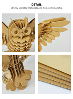 Rompecabezas 3D Ecológico de Cartón, Modelo de Búho, Kit de Manualidades de Papel Corrugado con Corte Láser, Juguete Educativo STEM para Niños, Caja al por Mayor