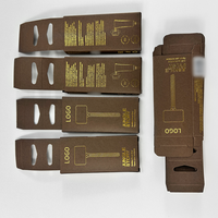 Boîtes rigides pliables en papier couché recyclable avec logo personnalisé, couleur café, pour cadeaux alimentaires, électronique grand public, cartons à crochet