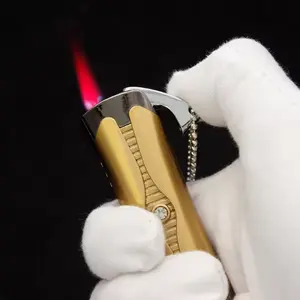 Креативная металлическая надувная зажигалка с гальваническим покрытием, ветрозащитная зажигалка с волнистой цепью, алмазная зажигалка, оптовая продажа