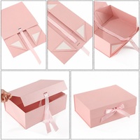 Boîte cadeau magnétique à rabat avec nœud, boîte cadeau vide pliable créative, minimaliste pour filles