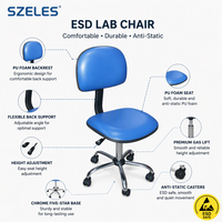 Chaise de laboratoire en mousse PU antistatique réglable avec cadre en acier Chaise de bureau industrielle compétitive ESD pour salle blanche à usage scolaire