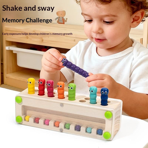 Jeu de mémoire pour les jeunes enfants, jeu d'association de couleurs, jeu de société familial amusant, jouet <span class=keywords><strong>en</strong></span> bois - Product Image 3