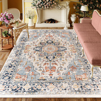 Meilleure vente transfrontalière : Tapis de salon vintage nordique carré, résistant aux taches, facile d'entretien, à poils ras, aspect cachemire, Allemagne, Royaume-Uni