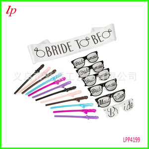 Bride Bridesmaid Sunglasses White Black Frame Party <b>Wedding</b> <b>Props</b> LPP4198 - Product Image 5
