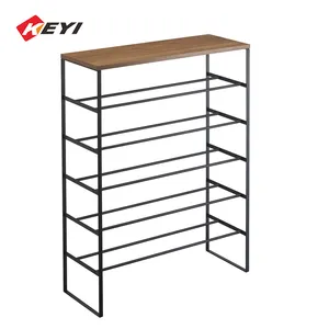 Customized 5 Layers Shoe Rack Display Stand Entryway Boots Closet Free Standing Doorway metal Shoes display rack