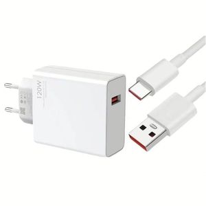อะแดปเตอร์ชาร์จโทรศัพท์แบบเสียบปลั๊ก US/EU/UK 120W สาย Type C ชาร์จเร็ว หัวชาร์จ USB แบบเสียบผนัง - Product Image 1