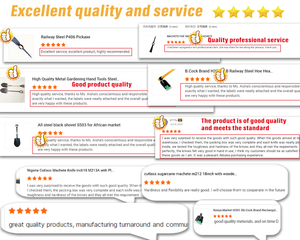 Bêche de jardin robuste à poignée en D, lame en acier au carbone à pointe <span class=keywords><strong>ronde</strong></span>, renforcée noire à angle de 45° pour le sol et la construction - Product Image 6