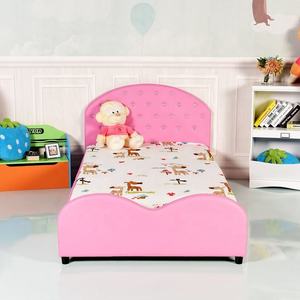 Fabriek Gratis Monster Houten Roze Schoonheid Kids 'Queen Size Pu Lederen Twin Platform Meisjes Jongens Gestoffeerde Bed - Product Image 2