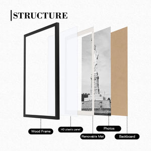 Set di Cornici Nere per Quadri con Bordo Sottile e Passepartout Bianco per Gallerie, Soggiorni e Decorazioni Murali - Product Image 4