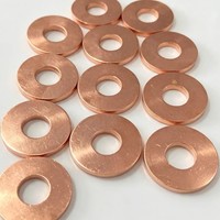 Rondelle en cuivre rouge de 2 mm d'épaisseur ; Anneau d'étanchéité en cuivre recuit de 3 mm M3M75 ; Rondelles plates pour applications d'instrumentation marine