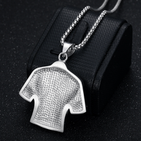 Collier pendentif numéro 10 maillot de football clouté diamant plaqué or 18 carats en acier inoxydable pour homme