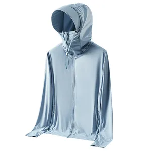 Camisas de pesca con capucha protección solar Upf100 + ropa de pesca adultos ropa de pesca de secado rápido para hombre