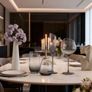 Copas <span class=keywords><strong>de</strong></span> Vino Modernas <span class=keywords><strong>de</strong></span> Lujo Estilo Bohemio, <span class=keywords><strong>de</strong></span> Vidrio Soda <span class=keywords><strong>de</strong></span> Color, con Boca Ancha y Diseño Transparente para Fiestas - Product Image 4