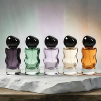 Flacon de parfum en verre givré mat de 100 ml, vide, transparent, irrégulier, de luxe, avec pompe pulvérisatrice pour cosmétiques