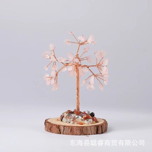 Natural <b>Crystal</b> Money <b>Tree</b> Ornament Handmade With Wood Base For Home Decoration Feng Shui Craft Gift - Product Image 4