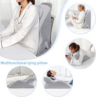 Lit ergonomique en mousse à mémoire de forme pour adulte, oreiller en forme de triangle, tête de lit arrière, cou, soulagement de la douleur, fonction de lecture.