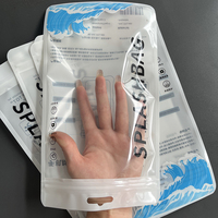 Sachet en plastique auto-scellant à fermeture éclair, imprimé en héliogravure, durable, pour accessoires de téléphonie mobile, avec clip de suspension pour étagères
