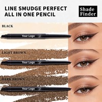 Crayon Eyeliner Gel Noir Imperméable Longue Durée avec Taille-Crayon Intégré et Effet Estompeur, Marque Privée en Gros