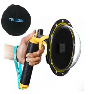 TELESIN 6 "Port Dome tahan air untuk GoPro7/6/5 dengan pegangan Floaty dan pelatuk Pistol-Aksesori Kamera lainnya