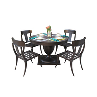 Ensemble de meubles de jardin en aluminium moulé moderne, durable, confortable et portable, table et chaises pour l'extérieur, idéal pour le jardin, l'hôtel, le parc