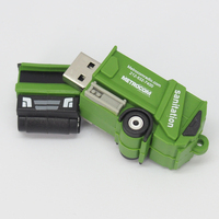 Clé USB en forme de figurine mignonne de camion de nettoyage en PVC, clé USB d'usine, clé USB 16 Go, clé USB de 128 Mo à 128 Go