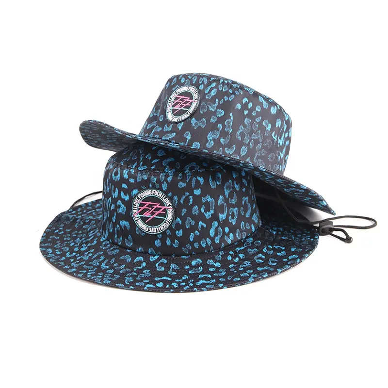 مخصص قبعات للحماية من الشمس الصيد Boonie قبعة بحافة واسعة حافة قبعة صياد مع سلسلة للرجال