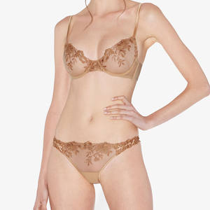 <span class=keywords><strong>Reggiseno</strong></span> con Spalline Regolabili in Nero con <span class=keywords><strong>Tulle</strong></span> Ricamato Trasparente, Coppe Non Imbottite, Set <span class=keywords><strong>Reggiseno</strong></span> e Slip, Lingerie Sexy - Product Image 3
