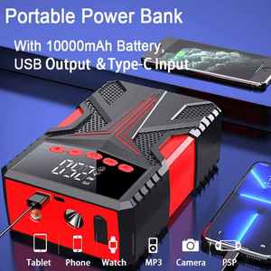 NCFKOS полноразмерный автомобильный стартер с воздушным компрессором Flashfish 99800mAh Boost Многофункциональный литиевый аккумулятор - Product Image 4