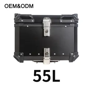 Custom 55L black Motorcycle Luggage Top box Waterproof cajuela maletero para moto top case motorcycle tail boxes