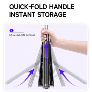 Palo de Selfie para Teléfono Móvil F05 de 54 Pulgadas con Apertura Automática y Plegado Rápido, Monopié, Trípode con Tornillo de 1/4 para Cámaras <span class=keywords><strong>DJI</strong></span> <span class=keywords><strong>OSMO</strong></span> INSTA360 - Product Image 3