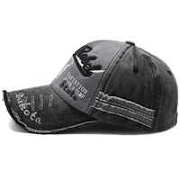 Gorra de béisbol lavada con letras bordadas Retro, estilo coreano de alta calidad, protección solar a la moda, sombrero con visera, hebilla de Metal para hombres y mujeres