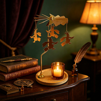 Tempat Lilin Halloween Kreatif, Hadiah Unik, Tempat Lilin Aromaterapi Putar, Tempat Lilin Teh Putar dengan Nampan
