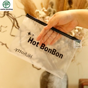 Custom Clear Sealing Zipper Lock Bag Printed Bra Packaging CPE Material Recyclable Eco-Friendly for Underwear Clothing Socks - Product Image 3