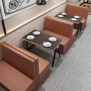 Venta al por mayor moderno personalizado barato muebles de buffet de doble cara sofá asiento de pared larga banco de terciopelo de cuero cabina de restaurante - Product Image 1